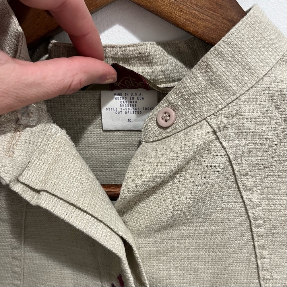 Roper Southwest Embroidered Button-Down Long Sleeve Tan Western | women’s S - Picture 5 of 11